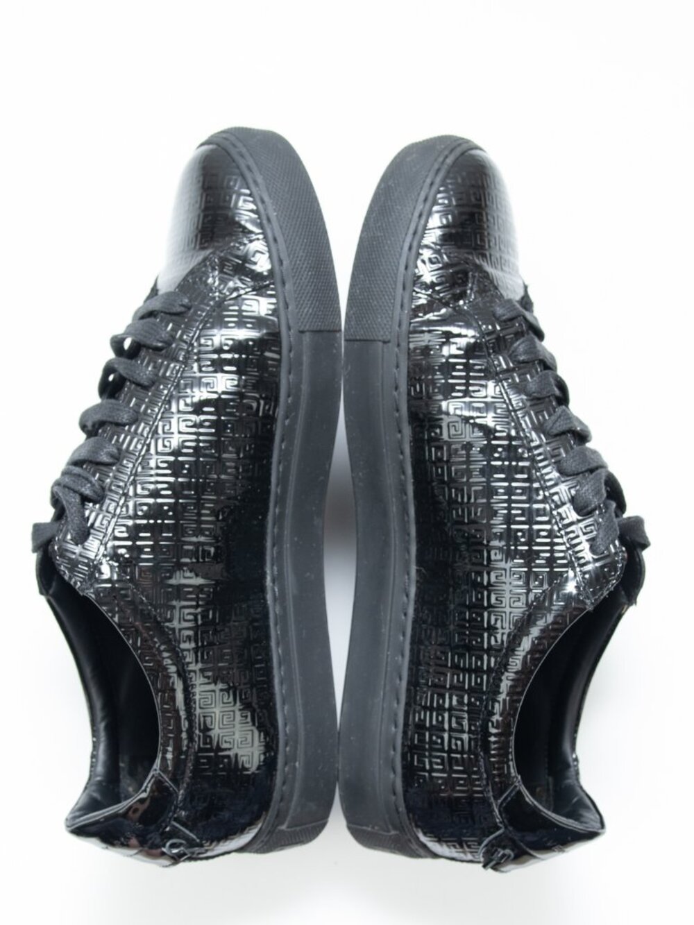 Givenchy Urban Street Logo-Embossed Patent Leather Sneakers Black Size 38.5 8.5 - Picture 3 of 14